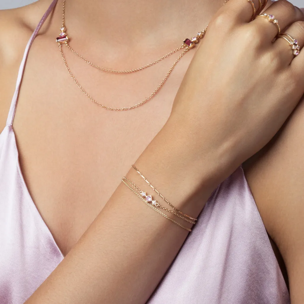 Balance Bracelet - Pink sapphires