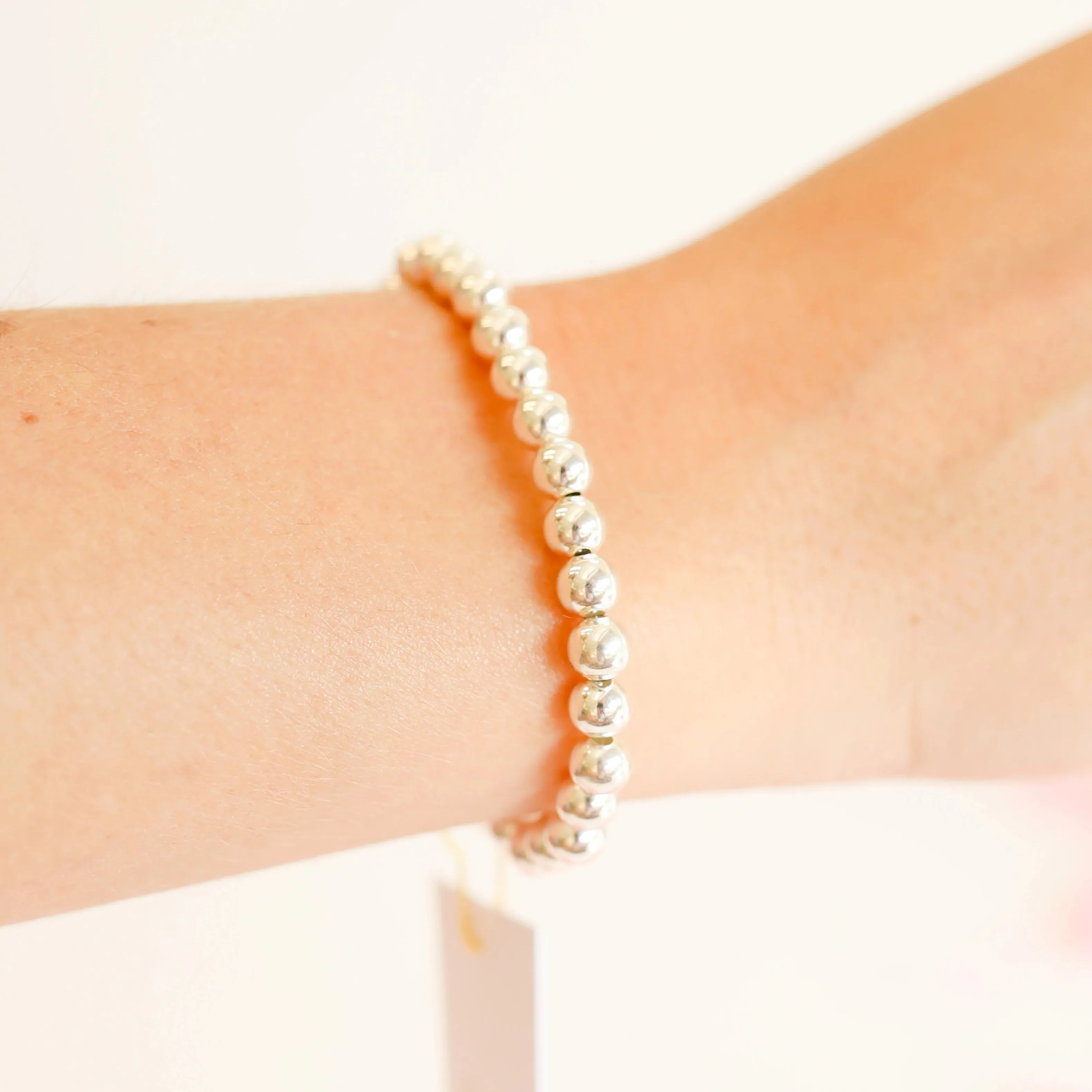 Beaded Blondes | 6MM Silver Beaded Bracelet