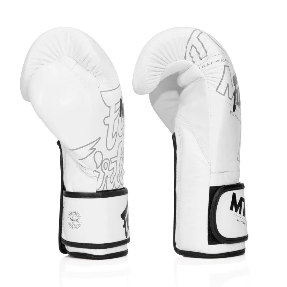 BGV Fairtex X MTGP White Velcro Boxing Gloves