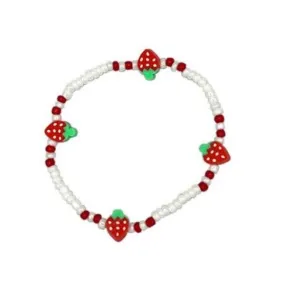 Bracelet - Strawberry Fimo Beads