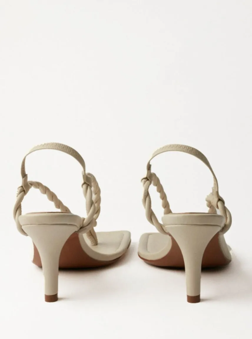 Camilla and Marc Bell Mid Heel Sandal in Ecru