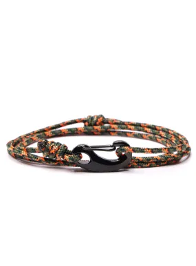 Camo Tactical Cord Bracelet for Men (Black Clasp - 011K)