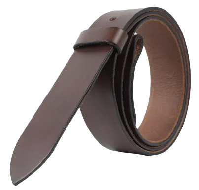 Chestnut 1.25 Inch (32mm) Buckleless Leather Belt Strap Chicago Screws
