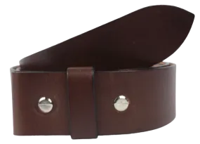 Chestnut 1.25 Inch (32mm) Buckleless Leather Belt Strap Chicago Screws