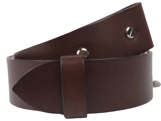Chestnut 1.25 Inch (32mm) Buckleless Leather Belt Strap Chicago Screws