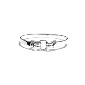 CIRCLE TOP AND RIDGED ENDS BANGLE