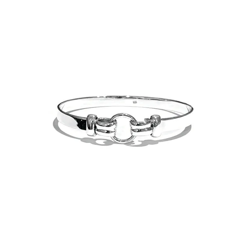 CIRCLE TOP AND RIDGED ENDS BANGLE