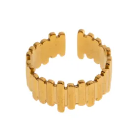 Cleo - Sculpture Wide Adjustable Ring Stainless Steel
