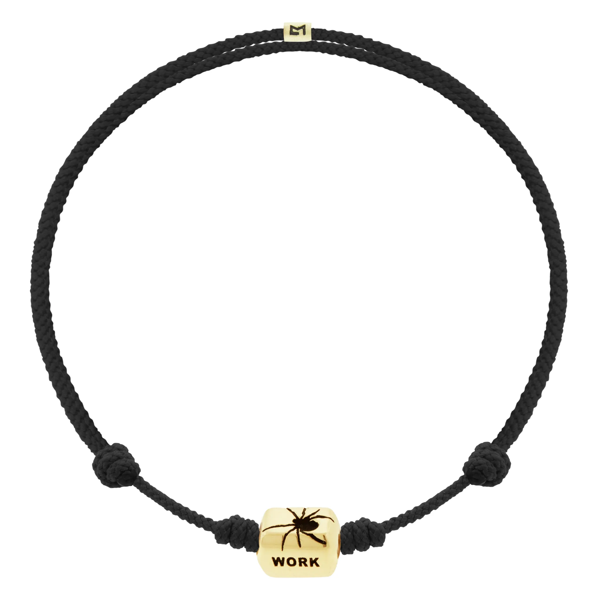 CREATE WORK Spider Ingot on Black Cord Bracelet