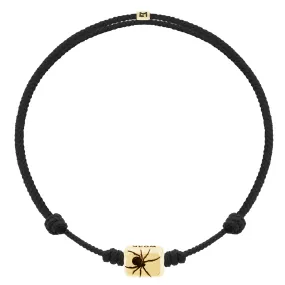 CREATE WORK Spider Ingot on Black Cord Bracelet