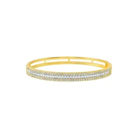 CRISLU Luminous Baguette Bangle in Gold