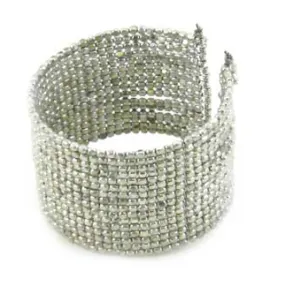 Cubist Beaded Cuff - Silver