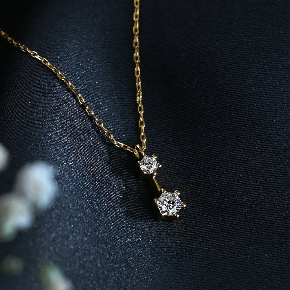 Dainty Mini Diamond Solitaire Necklace | 18k Gold Vermeil