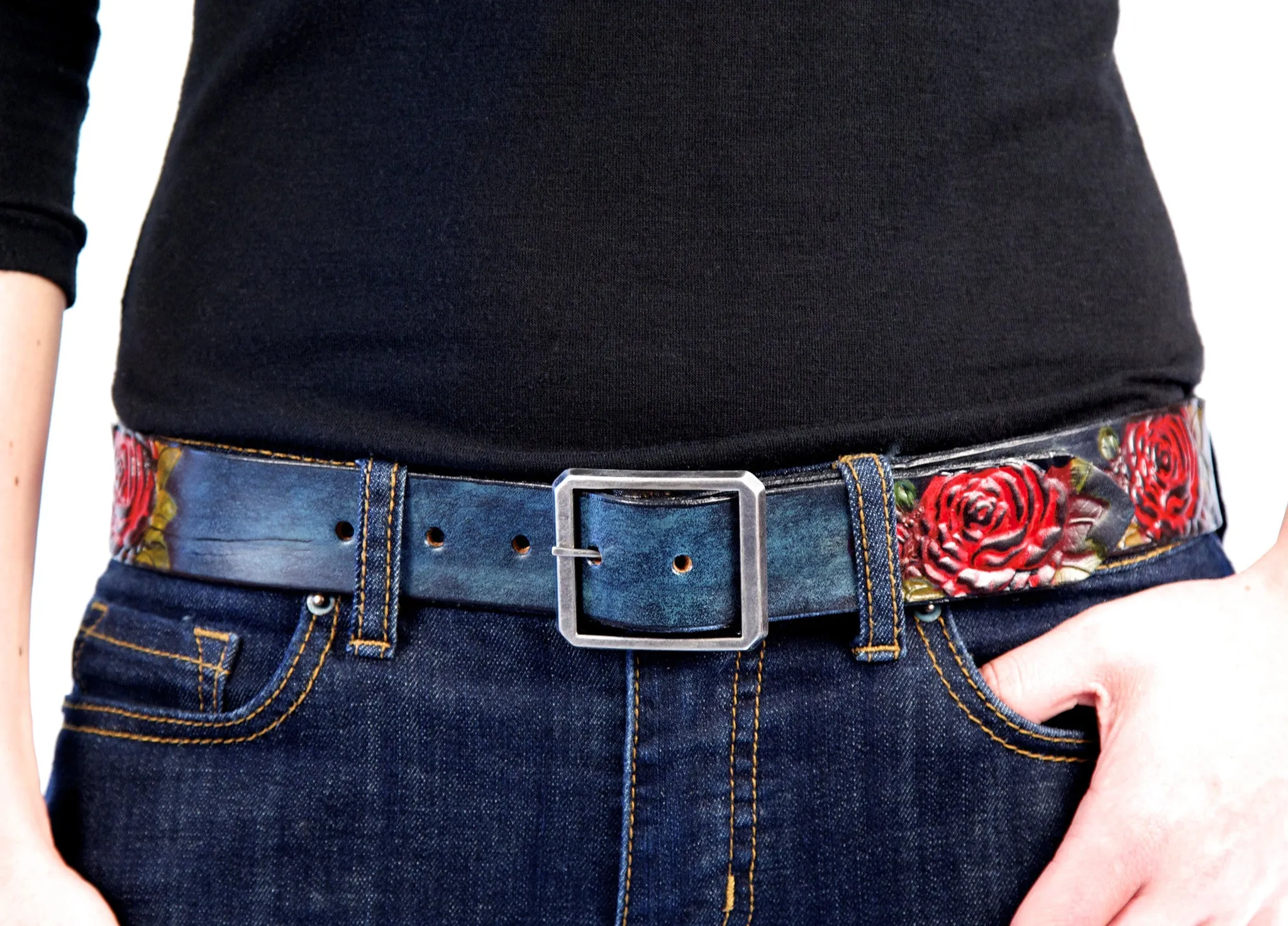 Desert Rose Leather Belt