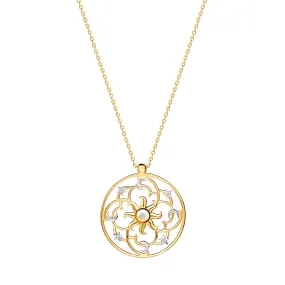 Diamond Celestial Pendant - 14 karat gold diamond pendant, diamonds 0.05ct