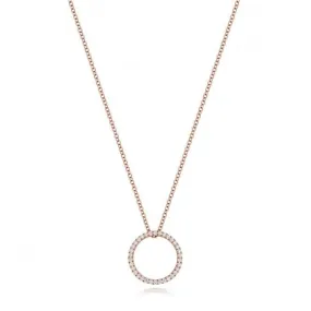 Diamond Jewellery 18ct Gold Diamond Circle Necklace NDQ120R
