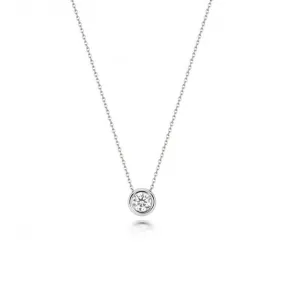 Diamond Jewellery 18ct White Gold Diamond Rubover Necklace NDQ134W