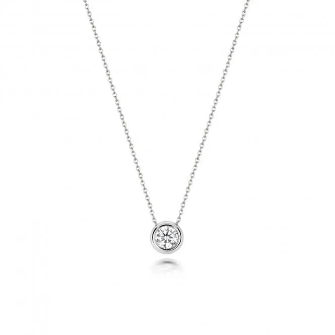 Diamond Jewellery 18ct White Gold Diamond Rubover Necklace NDQ134W
