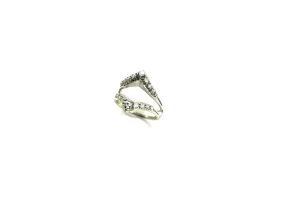 Diamonds set in White Gold Chevron Ring Wrap