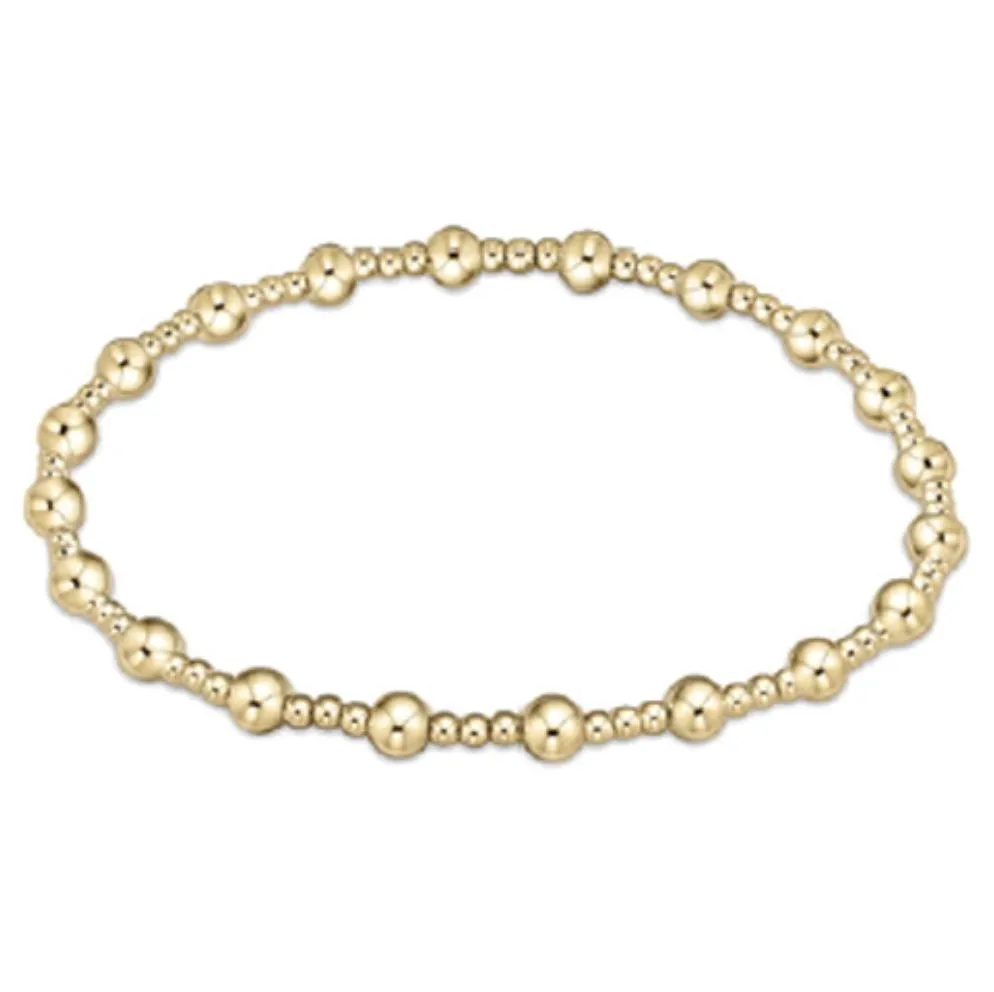 eGirl Classic Sincerity Pattern 4mm Bead Bracelet - Gold