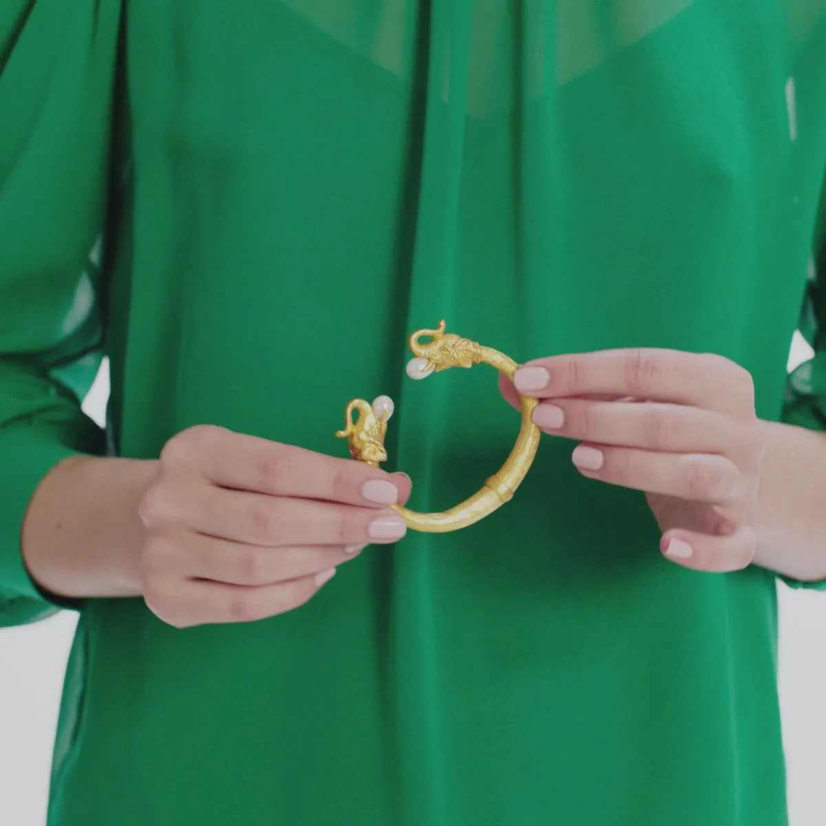 Elephant Cuff - Pearl