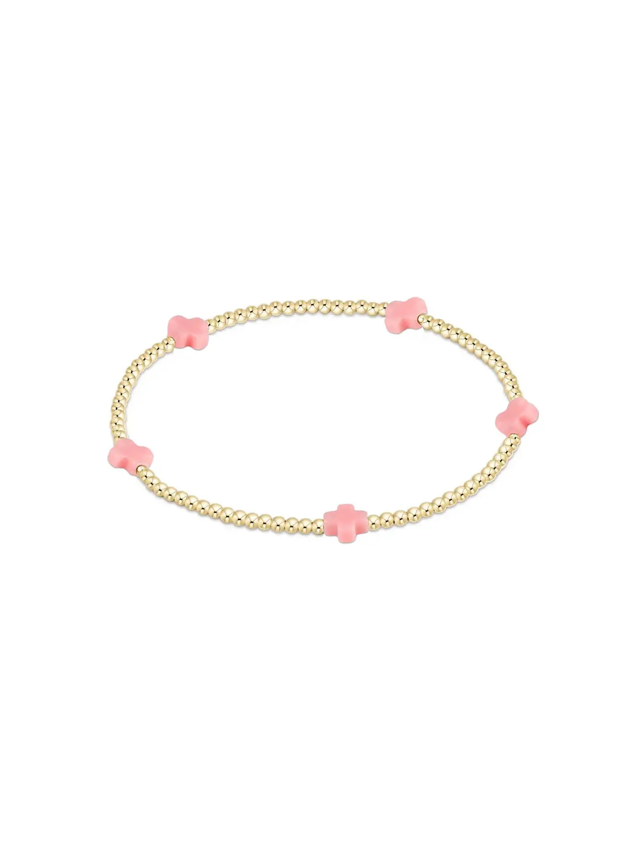 enewton Signature Cross Small Gold Pattern Bead Bracelet: 2mm
