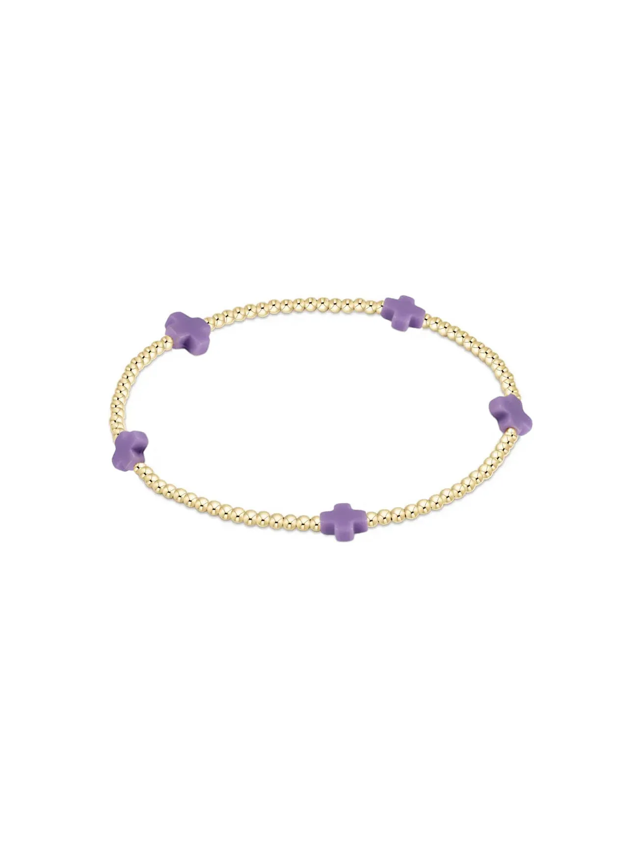 enewton Signature Cross Small Gold Pattern Bead Bracelet: 2mm