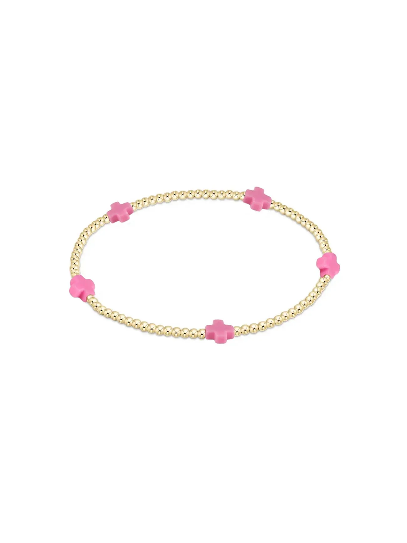 enewton Signature Cross Small Gold Pattern Bead Bracelet: 2mm
