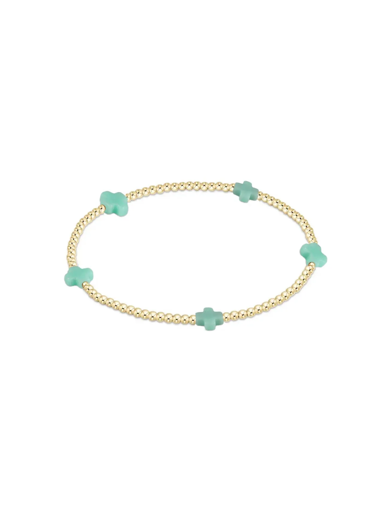 enewton Signature Cross Small Gold Pattern Bead Bracelet: 2mm