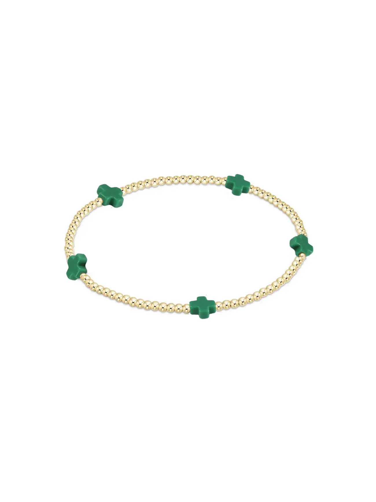 enewton Signature Cross Small Gold Pattern Bead Bracelet: 2mm