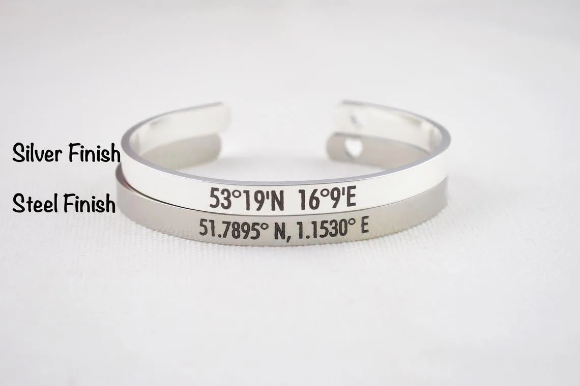 Engraved Bracelet Personalised Cuff
