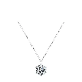 Everyday Genie Sterling Silver Necklace with Sparkling Zircon - Fashionable and Elegant