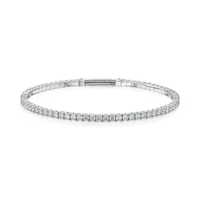 Flexible Diamond Eternity Bangle - White Gold