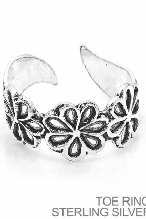 Flower Power Sterling Silver Toe Ring