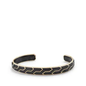 Forged Carbon Cuff with 18K Gold, 8.5mm