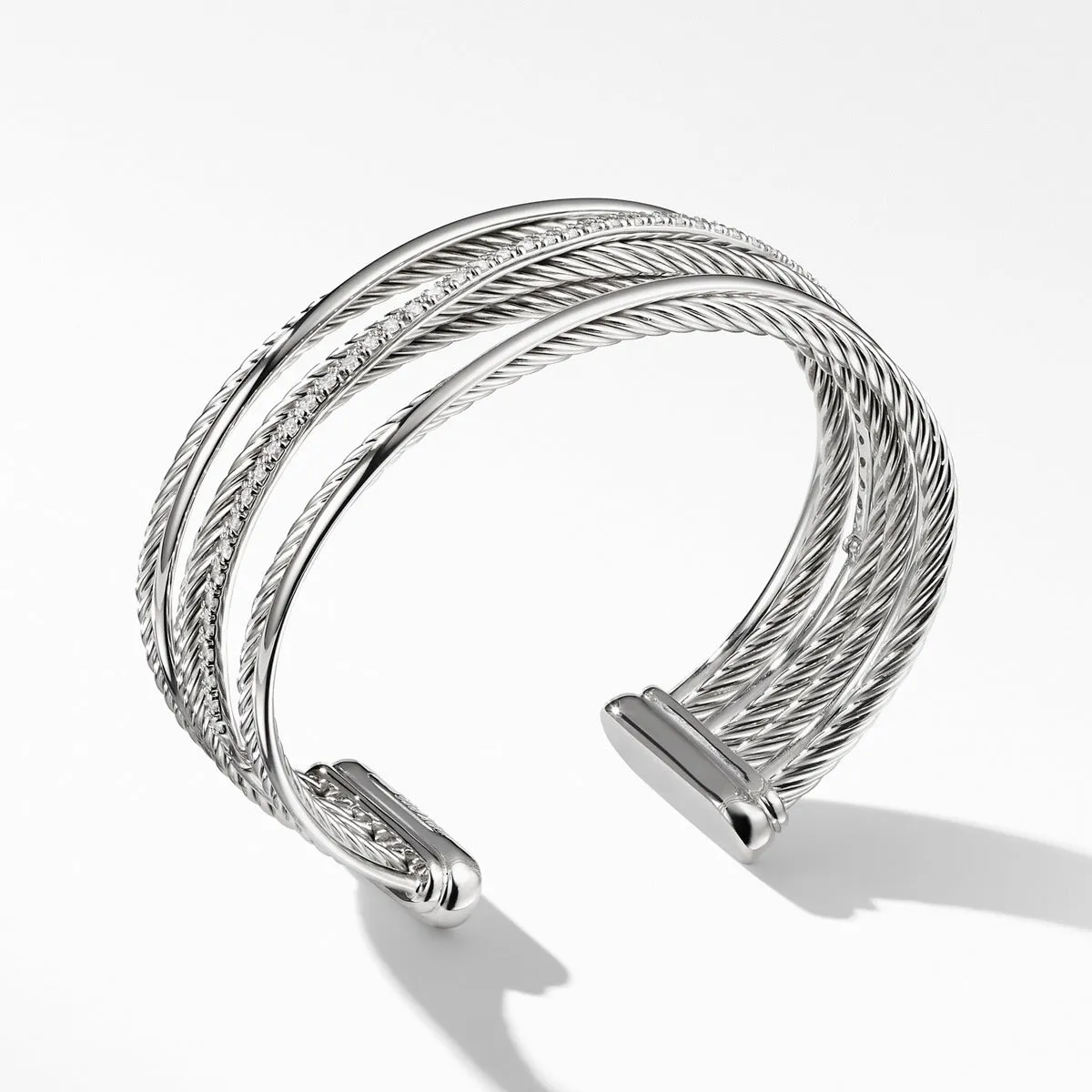 Four-Row Cuff Bracelet with Diamonds