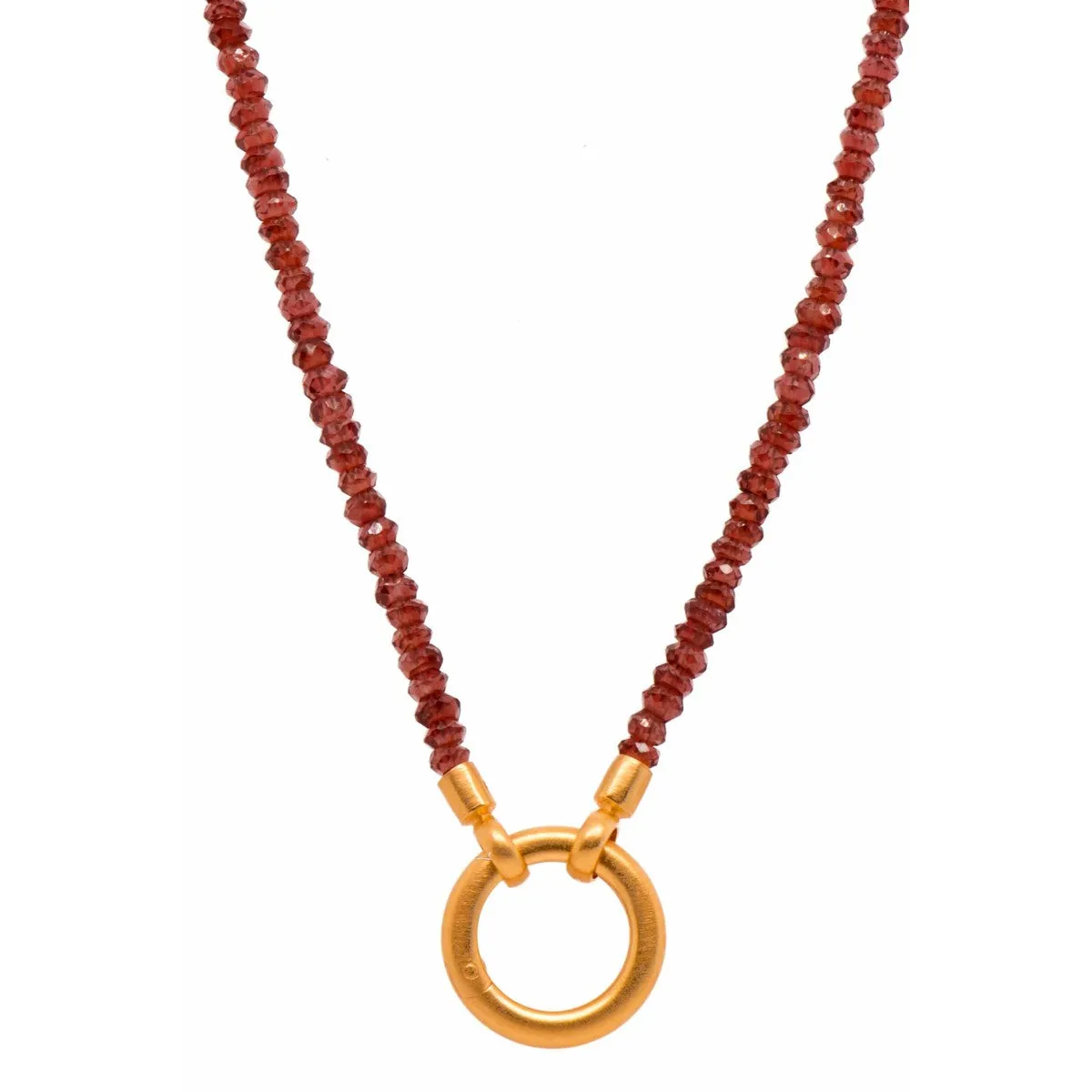 Garnet Circle 24K Gold Vermeil Necklace