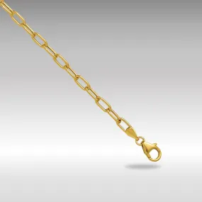 Gold Leslie's 14k 3.7mm 8 Inches Semi-Solid Paperclip Chain Bracelet Model-7360-8