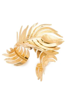 Gold Plated Brass Peacock Cuff