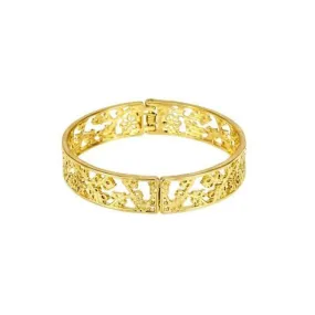 Goldtone Floral Cutout Bracelet