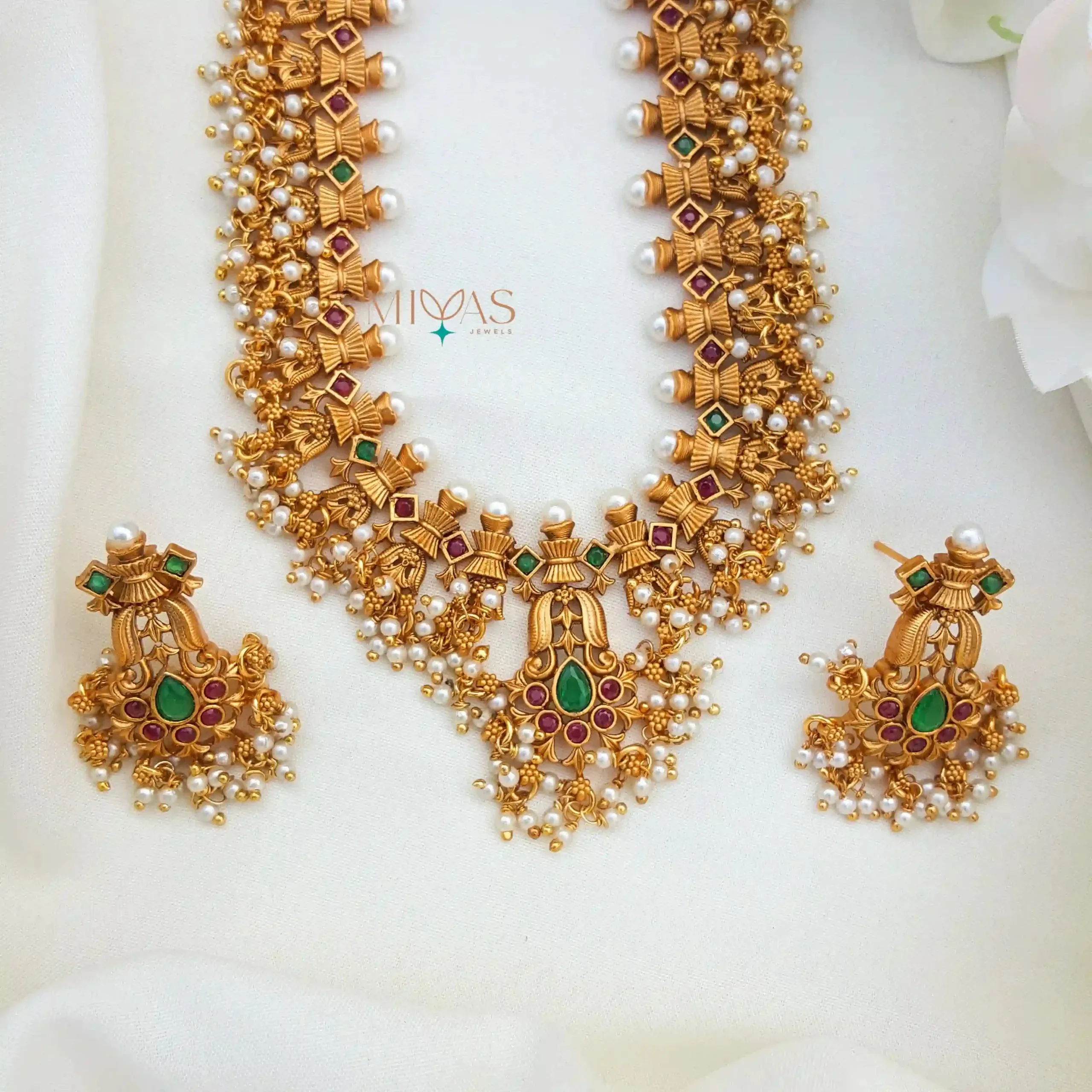 Gorgeous Guttapusalu Necklace With Pearl