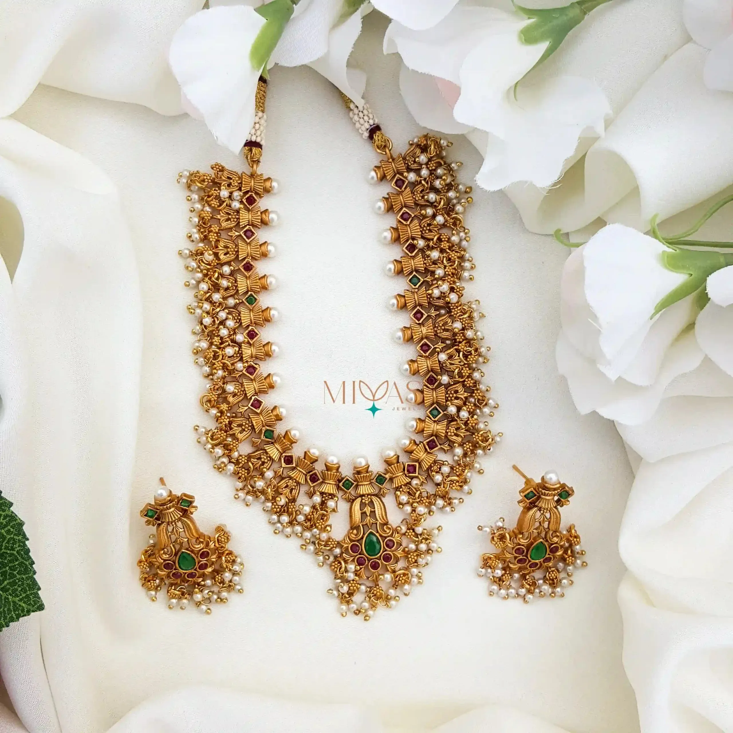 Gorgeous Guttapusalu Necklace With Pearl