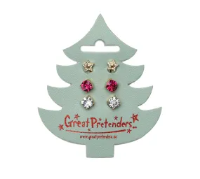 Great Pretenders Holiday Pleather Tree Clip on Earring Set