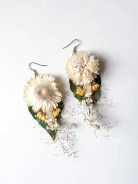 Handmade Real Flower Earrings, Dried Flowers, Boho Wedding Bridal Accessories, Botanical Dry Flower Earrings, Birthday Gift for Her UK