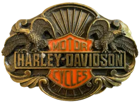 Harley Davidson Flying Eagles Gold Belt Buckle