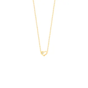 Heart and Diamond Chain Necklace