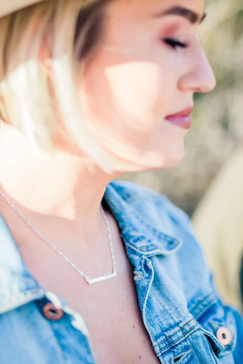 horizontal bar necklace { sterling silver }