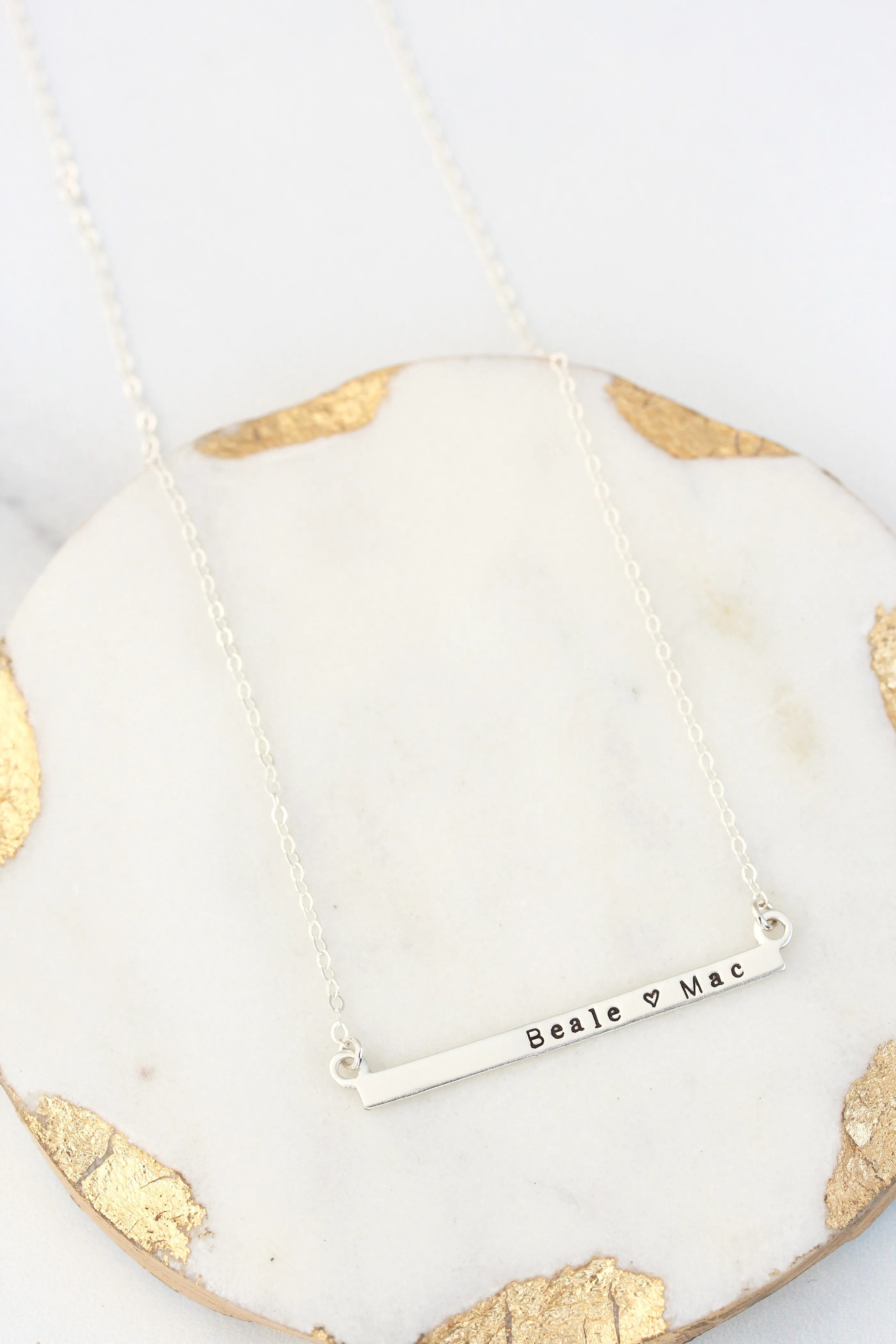 horizontal bar necklace { sterling silver }