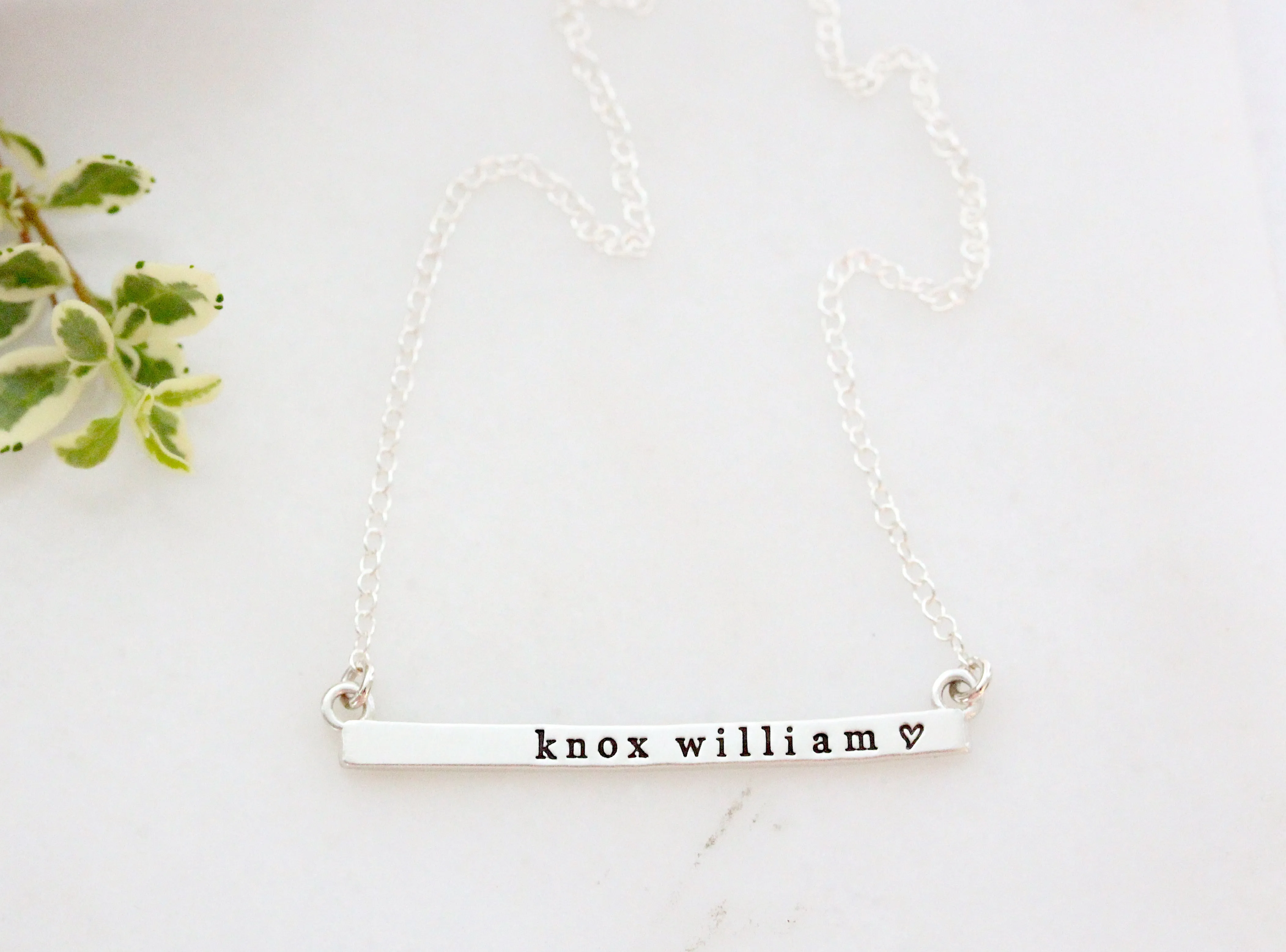 horizontal bar necklace { sterling silver }