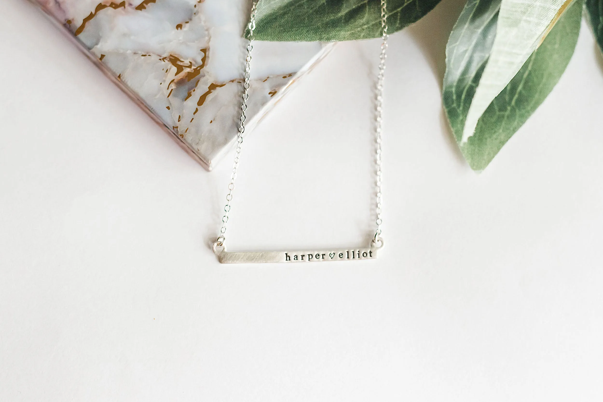 horizontal bar necklace { sterling silver }